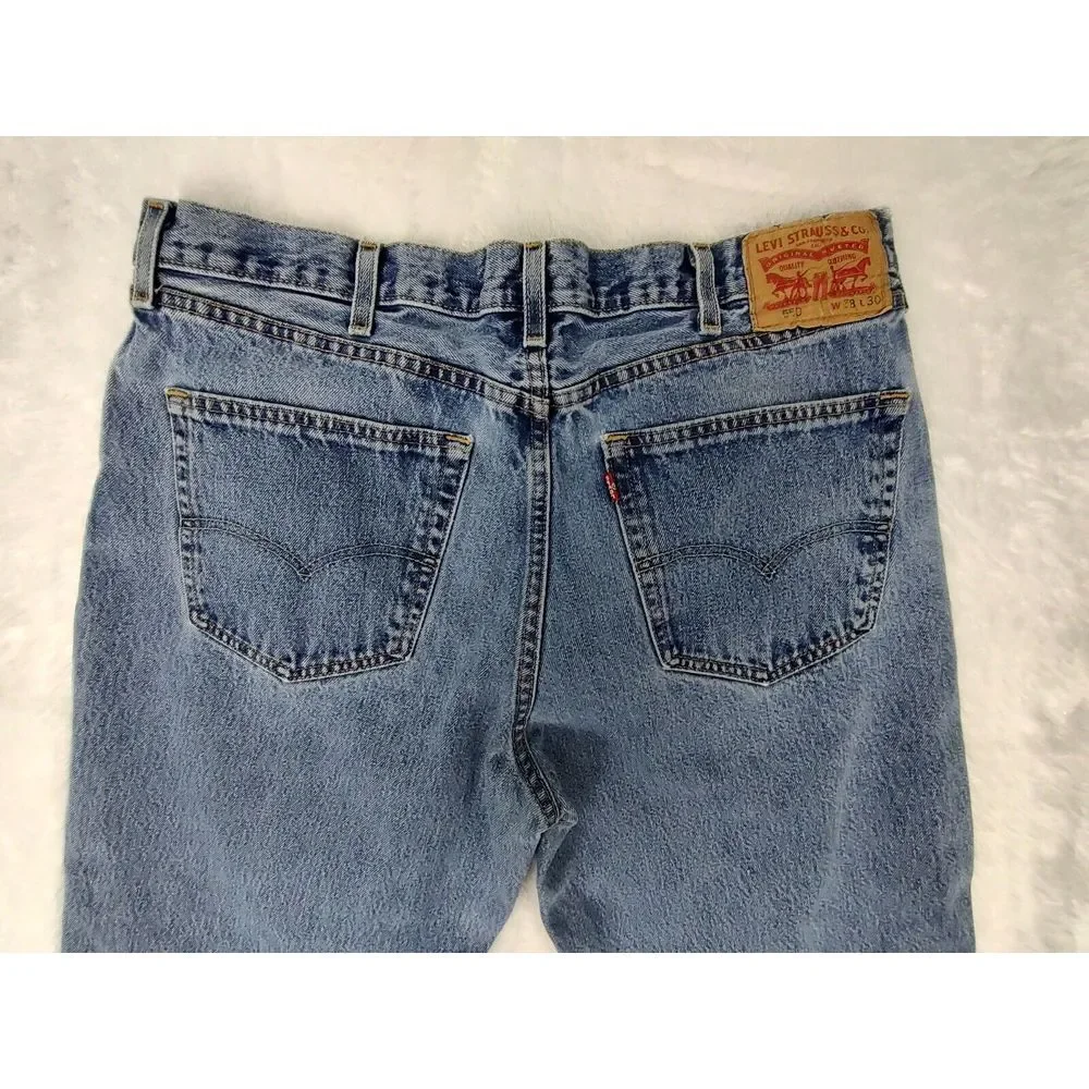 Levi's 550 Jeans Size 38x30 (act 36x28) Relaxed‎ Fit Blue Denim Wide Leg Y2K